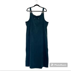 Eric Charles Pinafore Midi Overall Dress in Green Plus Size 1X